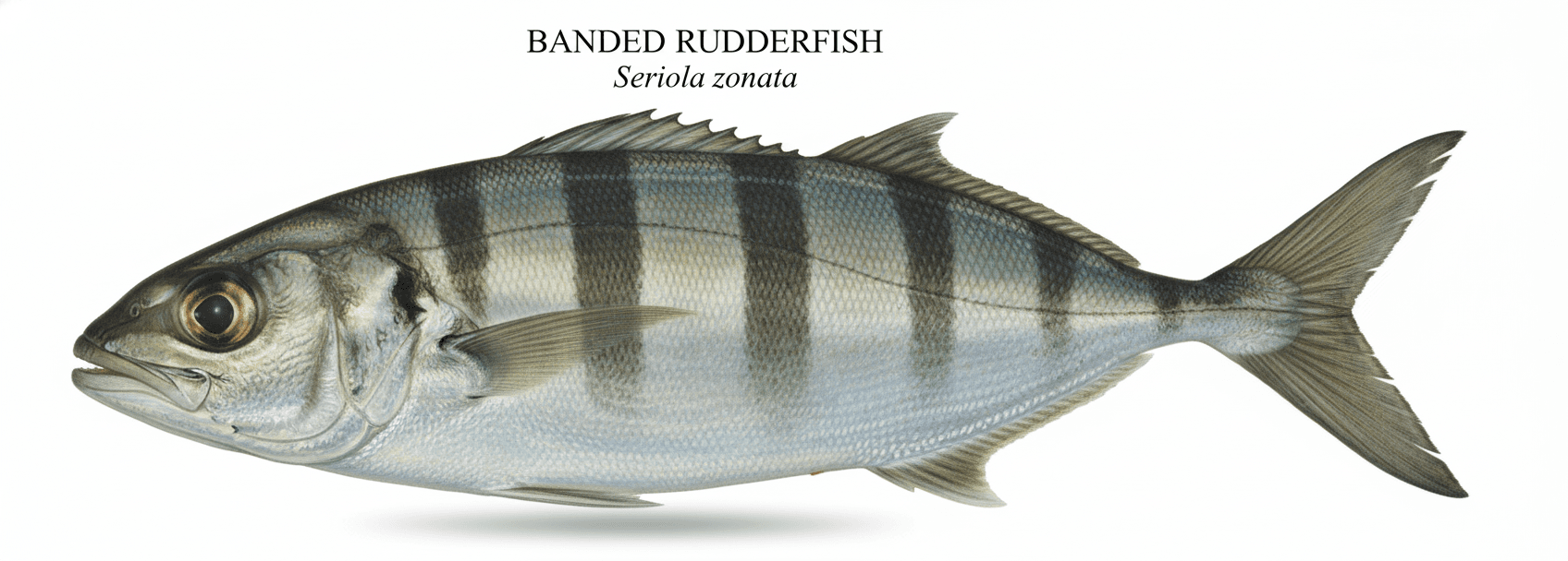 Banded Rudderfish identification plate