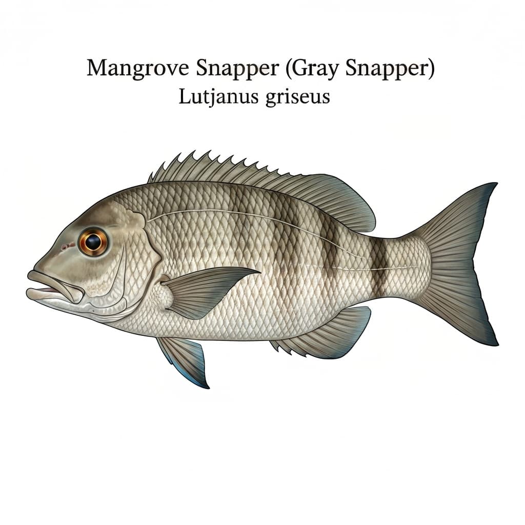 Mangrove Snapper (Gray Snapper) identification plate