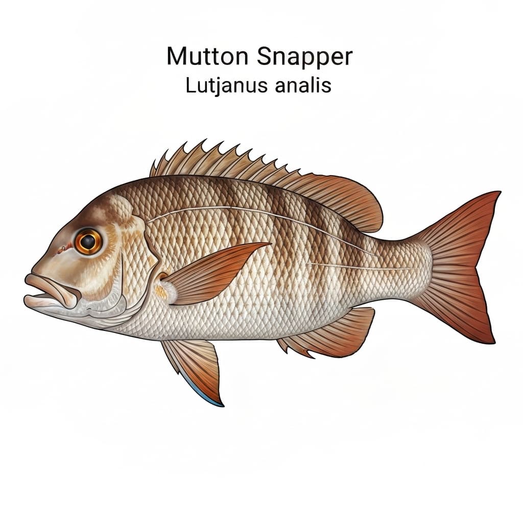 Mutton Snapper scientific illustration