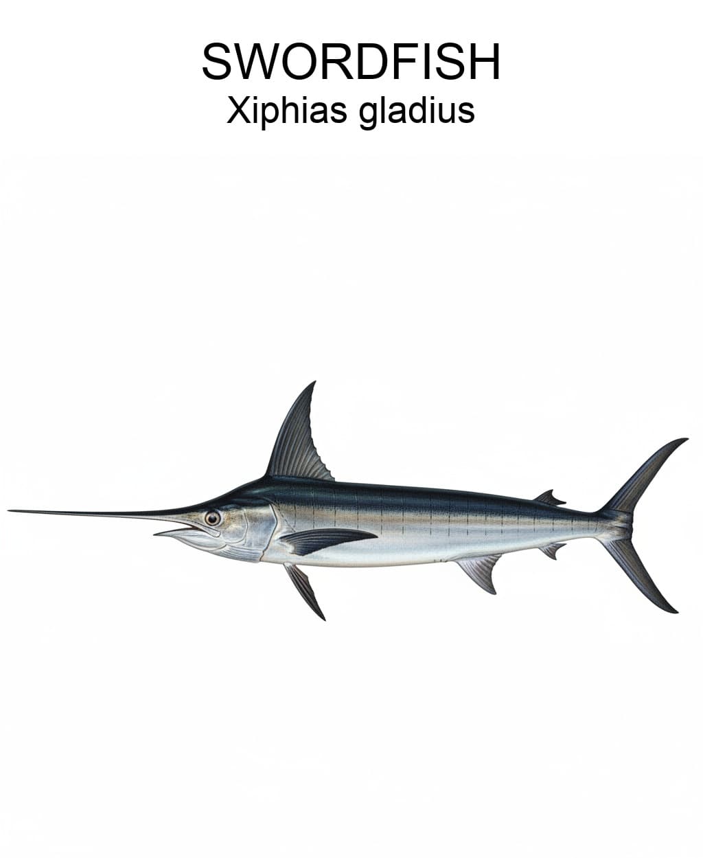 Swordfish scientific illustration