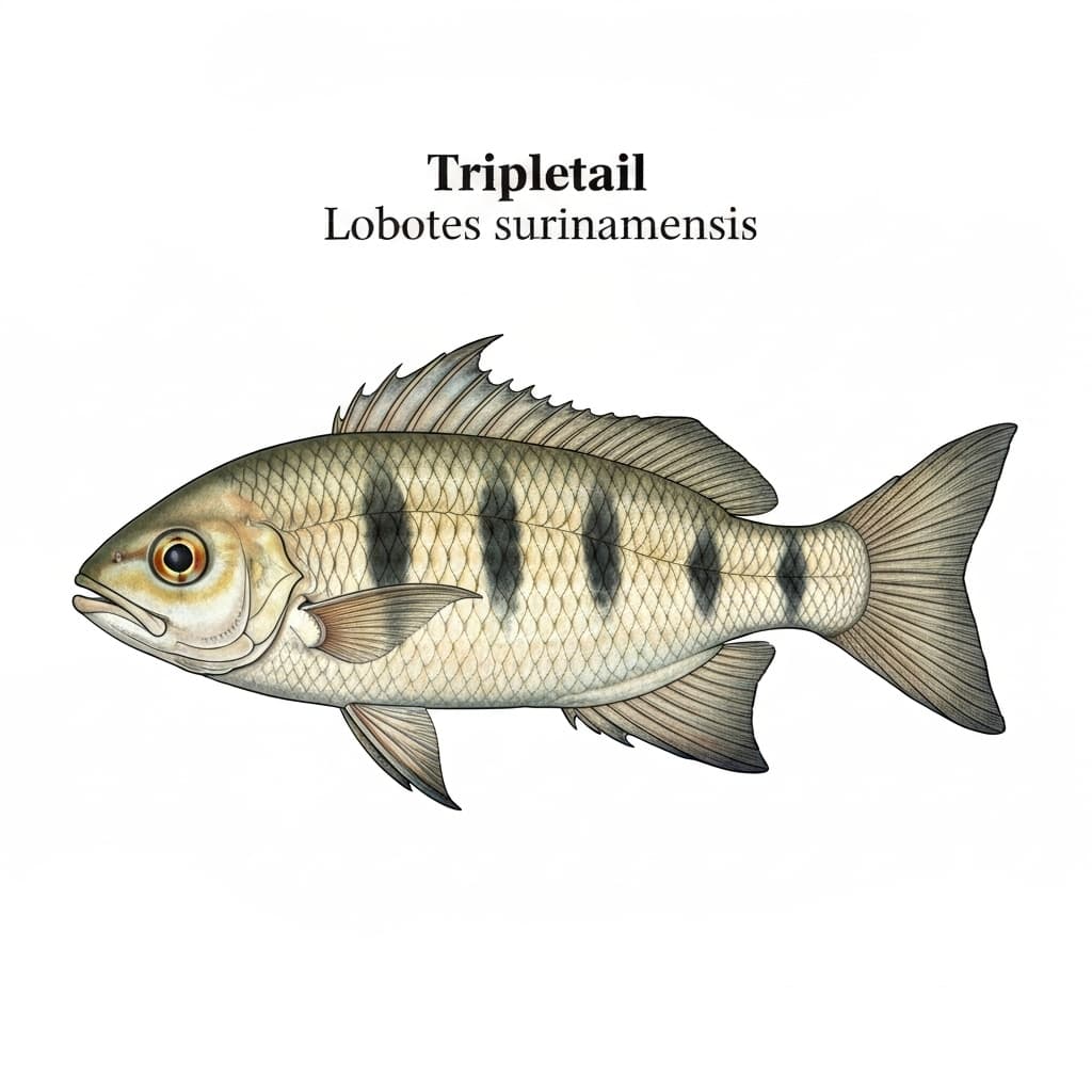 Tripletail scientific illustration